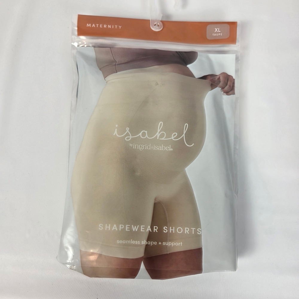 Isabel by Ingrid & Isabel Maternity Shapewear Shorts XL Taupe Seamless Support
